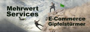 Männer im Anzug besteigen Gipfel - E-Commerce Gipfelstürmer